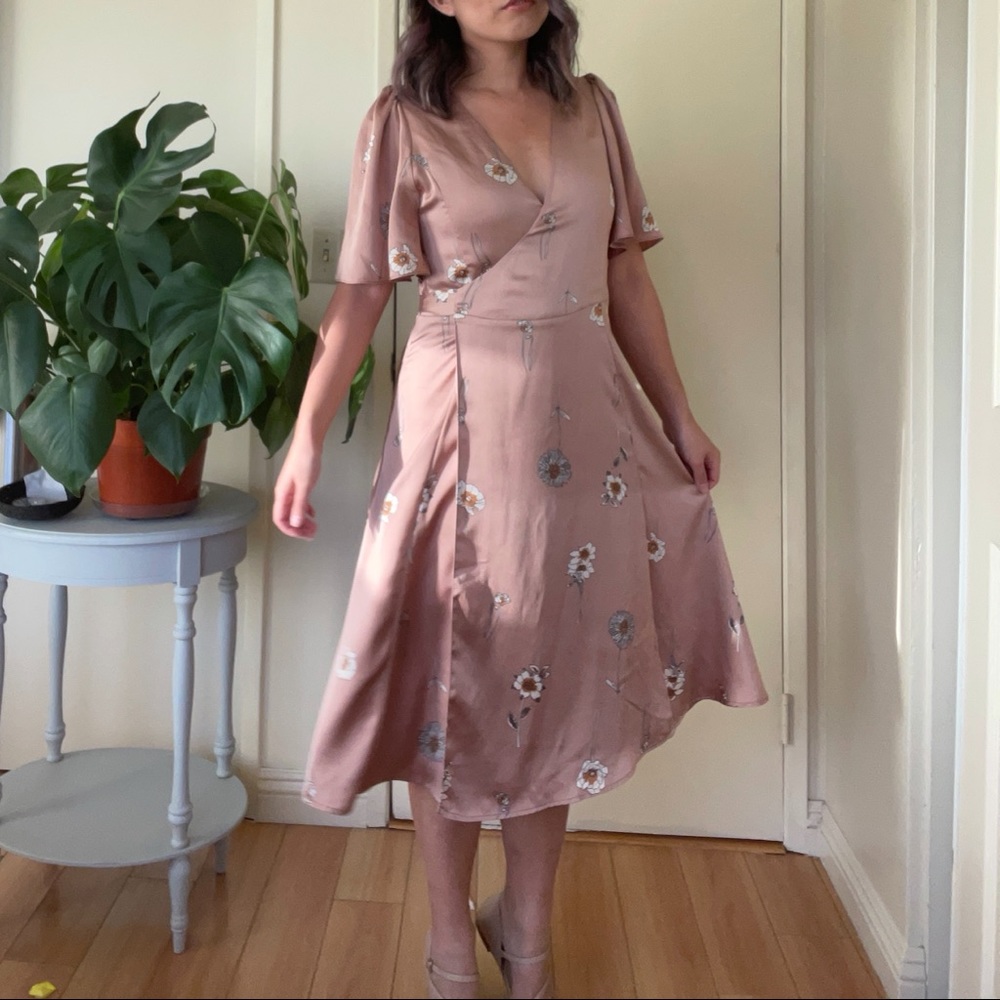 ASTR Floral Wrap Dress Small